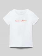 Calvin Klein Jeans Regular Fit T-Shirt aus reiner Baumwolle in Weiss, ...