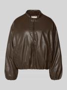 ANOTHER COTTON LAB Bomberjacke aus Kunstleder mit Reißverschluss in Mi...