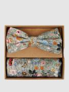 Prince Bowtie Fliege und Einstecktuch im Set aus Seiden-Baumwoll-Mix i...