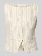 Samsøe Samsøe Leinenweste mit Paspeltaschen Modell 'LOVES' in Ecru, Gr...