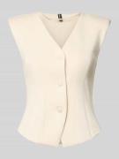 Vero Moda Slim Fit Top mit Knopfleiste Modell 'SCARLET' in Beige, Größ...