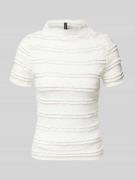 Vero Moda Slim Fit T-Shirt mit Strukturmuster Modell 'ABIGAIL' in Weis...