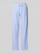 Neo Noir Stoffhose mit Streifenmuster und elastischem Bund in Blau, Gr...