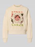 Scotch & Soda Relaxed Fit Sweatshirt mit floralem Stitching in Ecru, G...