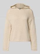 Marc O'Polo Boxy Fit Strick-Hoodie aus Baumwoll-Mix in Stein, Größe L