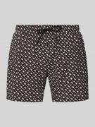 BOSS Regular Fit Badeshorts mit Allover-Muster Modell 'MANU NEW' in Bl...