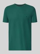 Fynch-Hatton Regular Fit T-Shirt mit Logo-Stitching in Dunkelgruen, Gr...