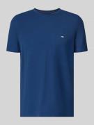 Fynch-Hatton Regular Fit T-Shirt mit Logo-Stitching in Blau, Größe 3XL