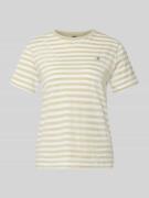 Gant T-Shirt mit Rundhalsausschnitt und Label-Stitching in Sand, Größe...