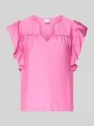 ICHI Bluse aus Viskose-Mix mit Rüschen Modell 'HETTA' in Rose, Größe 3...