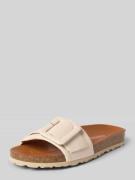 Verbenas Slipper mit Zierschnalle Modell 'Reiko' in Weiss, Größe 37