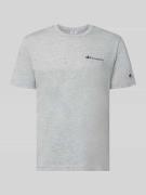 CHAMPION T-Shirt mit Logo-Stitchings Modell 'ICONS CONTRAST' in Hellgr...