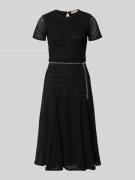 MICHAEL Michael Kors Midikleid mit Gürtel in Gliederketten-Optik in BL...