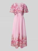 Neo Noir Maxikleid mit V-Ausschnitt Modell 'Serna' in Rosa, Größe 36