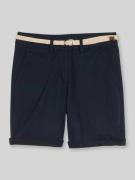 Tom Tailor Regular Fit Bermuda mit Gürtel in Dunkelblau, Größe 34