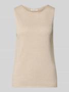 Marc O'Polo Regular Fit Pullunder aus Baumwoll-Leinen-Mix in Stein, Gr...