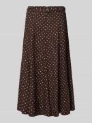 Mango Midirock aus Leinen-Viskose-Mix Modell 'ROMEO' in Dunkelbraun, G...