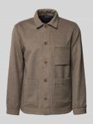 Lindbergh Regular Fit Hemdjacke mit Kentkragen in Hellbraun, Größe M