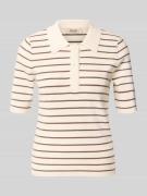 MOS MOSH Strickshirt mit Streifenmuster Modell 'Caliz' in Schoko Melan...