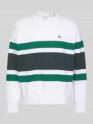 Calvin Klein Jeans Relaxed Fit Sweatshirt aus Frottee in Weiss, Größe ...