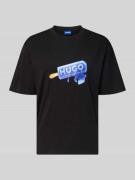 Hugo Blue Regular Fit T-Shirt aus reiner Baumwolle Modell 'NOGLASY' in...