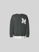 MM6 Maison Margiela Oversized Pullover aus Woll-Mix in Dunkelgrau Mela...