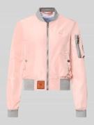 Original Bombers Bomberjacke mit Label-Patch und Reißverschlusstasche ...