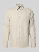 MCNEAL Leinenhemd mit Kentkragen in Kitt, Größe L