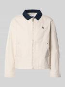 REVIEW Regular Fit Übergangsjacke in Denim-Optik in Ecru, Größe L