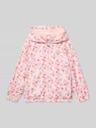 Steiff Jacke mit Kapuze und Motiv-Stitching in Rosa, Größe 110