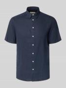 Blend Slim Fit Leinenhemd mit Viskose-Anteil Modell 'Bobby' in Marine,...