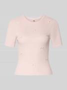 Only Slim Fit T-Shirt aus Baumwoll-Mix Modell 'FEMKE' in Rosa, Größe L
