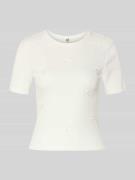 Only Slim Fit T-Shirt aus Baumwoll-Mix Modell 'FEMKE' in Weiss, Größe ...