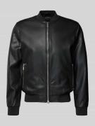 MARKUP Bomberjacke in Leder-Optik mit Zweiwege-Reißverschluss in Black...