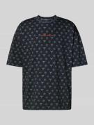 CARLO COLUCCI Oversized T-Shirt mit Label-Stitching in Black, Größe M