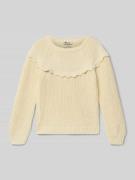 Steiff Regular Fit Pullover in Strick-Optik in Ecru, Größe 104