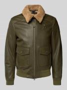 Blauer USA Lederjacke mit Pattentaschen Modell 'CHEITON' in Oliv, Größ...