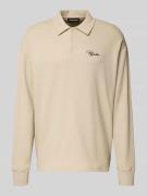 Pegador Poloshirt mit Label-Stitching in Ecru, Größe XS