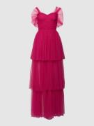 LACE & BEADS Abendkleid im Off-Shoulder-Design in Violett, Größe XS