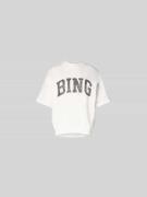 Anine Bing Oversized T-Shirt mit Label-Print in Offwhite, Größe L