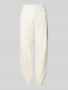REVIEW Sweatpants mit Ziersteinbesatz in Offwhite, Größe L