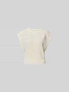 Iro T-Shirt mit gerippten Abschlüssen in Ecru, Größe M