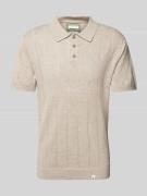 Colours & Sons Slim Fit Poloshirt mit Leinen-Anteil in Beige, Größe L