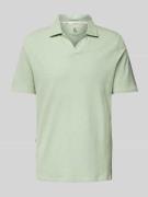 Colours & Sons Slim Fit Poloshirt aus Baumwoll-Leinen-Mix in Tuerkis, ...