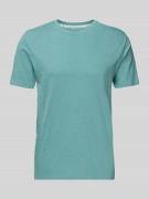 Colours & Sons Regular Fit T-Shirt aus Baumwoll-Leinen-Mix in Tuerkis,...