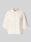 Jake*s Collection Relaxed Fit Leinenbluse mit Brusttasche in Ecru, Grö...