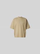 VETEMENTS Oversized T-Shirt mit Stehkragen in Taupe, Größe S