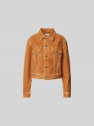 Rabanne Jeansjacke mit Knopfleiste in Camel, Größe XS/S