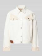 Stella Nova Jeansjacke mit Brustpattentaschen in Offwhite, Größe 34