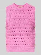 Stella Nova Pullunder mit Lochstickerei in Pink, Größe L